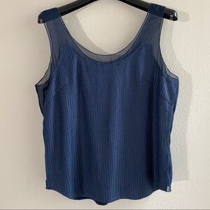 Rag & Bone Tank Blouse Knit Sheer Teal L